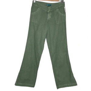 ✨NWT Fresh Produce Tortoise Shell Green Wide Leg Canvas Beach Pant Size XS